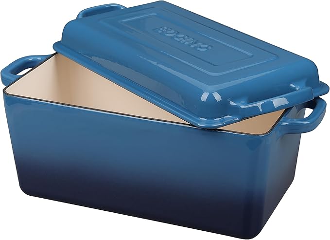 EDGING CASTING Enameled Cast Iron Dutch Oven, Oblong Bread Oven