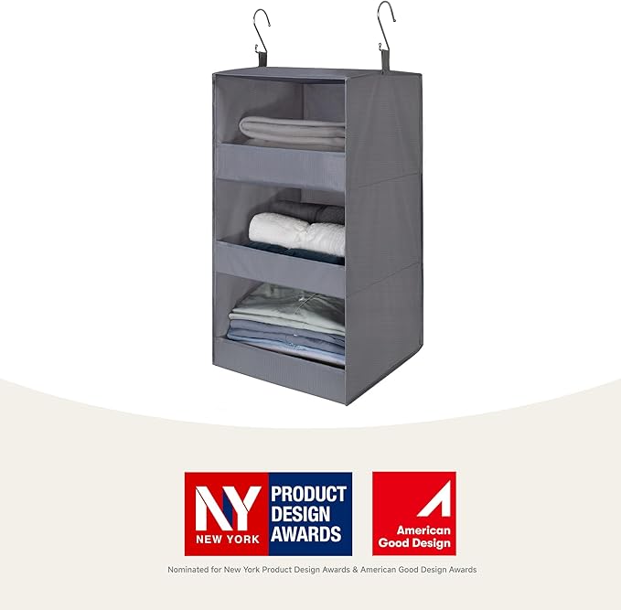 GRANNY SAYS 3-Shelf Hanging Closet Organizer and Storage, Collapsible Hanging - Image 4