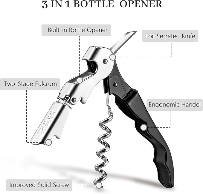 HYZ Wine Opener Bulk 20-Pack for Bartender, Professional Waiter Corkscrew Wine