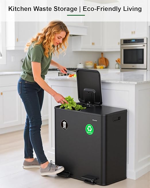 Lovewind 2×11.5 Gallon Dual Trash Can, Stainless Steel Dual Garbage and - Image 7
