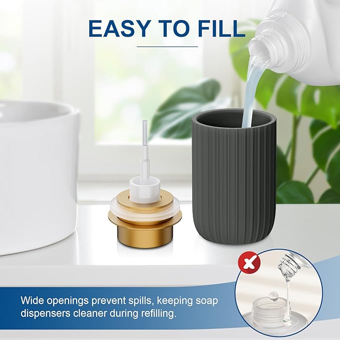 Ceramic Foaming Soap Dispenser, 12 oz Bathroom Foam Hand Soap Dispenser - Image 3