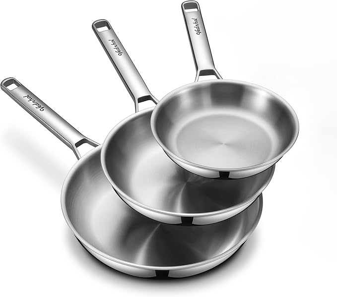 Stainless Steel Frying Pan Set, Frying Pan Stainless Steel, PFOA&PTFE Free by VEDNHOL