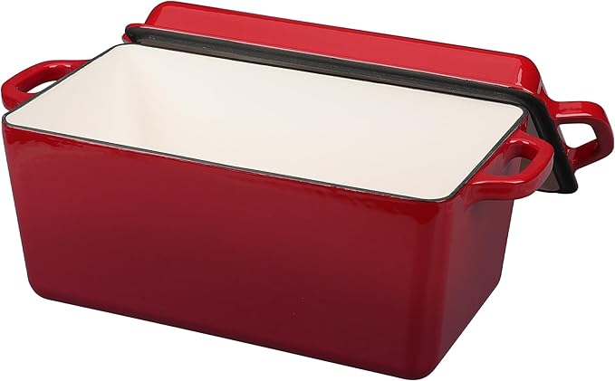 EDGING CASTING Enameled Cast Iron Dutch Oven, Oblong Bread Oven