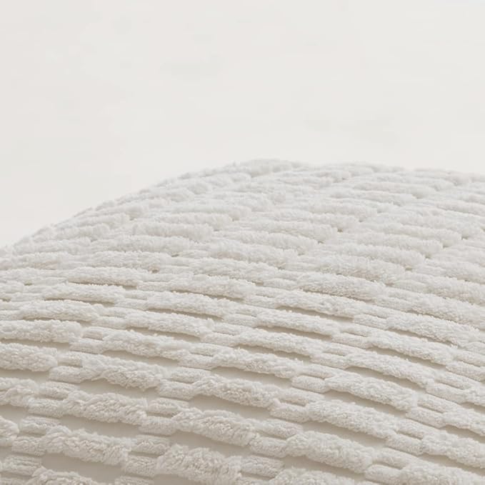 Fancy Homi 4 Packs Pure White Decorative Throw Pillow Covers 18x18 Inch - Image 5