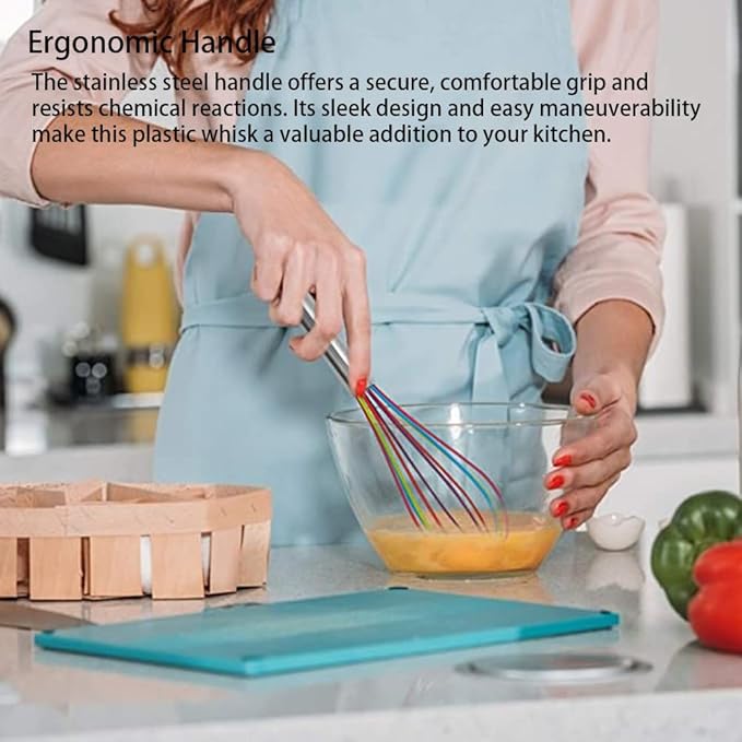 Silicone Whisk set of 3, 8+10+12in Kitchen Balloon Wire Whisks, Hand Egg Mixer - Image 5
