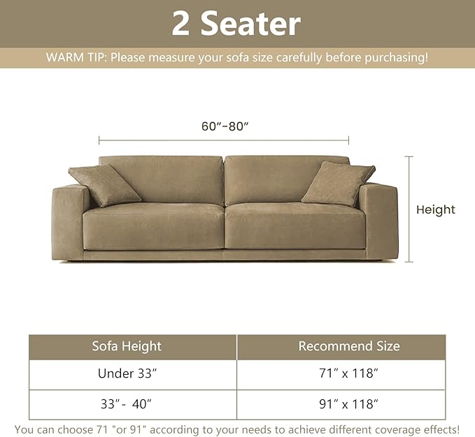MYSKY HOME Couch Covers for 2 Cushion Couch Sofa, Chenille L Shape Sectional - Image 5
