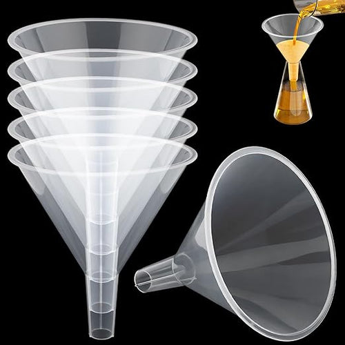 6 Pcs 4.7 Inch Wide Mouth Plastic Funnels, Easy and Smooth Content Transfer by Unknown