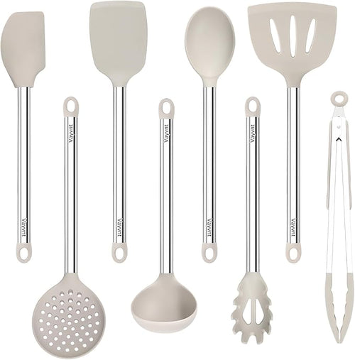 8 Pieces Kitchen Utensils Set, Vayvnt Silicone Cooking Utensils Set by Vayvnt