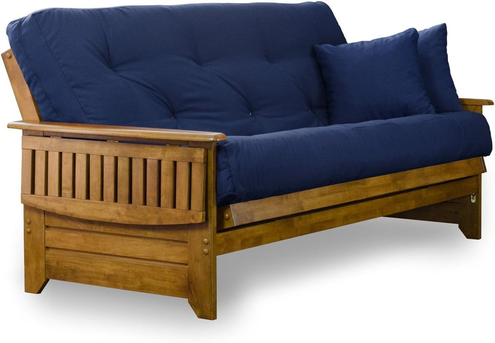 Nirvana Futons Brentwood Tray Arm Futon Sofabed Set - Queen Frame, 8" Na...