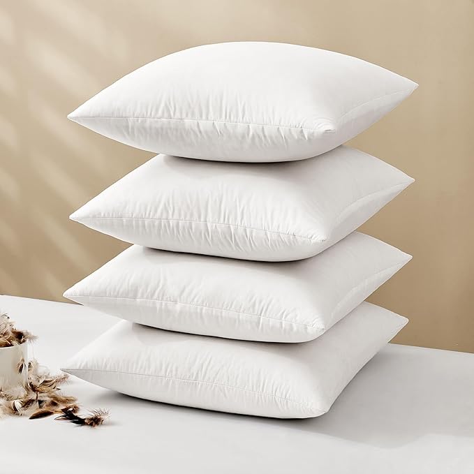 MIULEE Pillow Inserts 18x18, Down Feather Throw Pillow Inserts, Premium Fluffy by MIULEE
