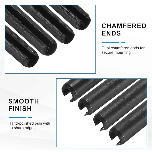 MECCANIXITY 120Pcs Slotted Split Roll Pins 2/25 Inch Dia. 4/5 Inch Length Steel - Image 3