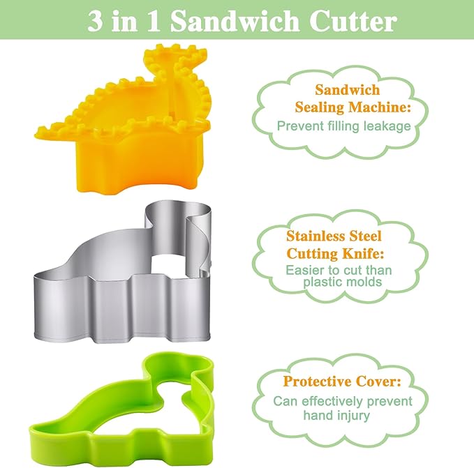 Sandwich Cutter for Kids Lunch 22 Pcs, Nifogo Sandwich Maker, Cookie Cutters - Image 4