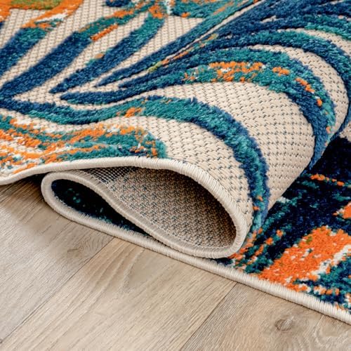 Rugshop Indoor/Outdoor Floral Tropical Durable Area Rug Multi 7'10" ...