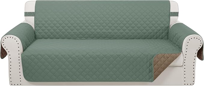 Reversible 4 Seater Sofa Cover 91 Inch Large Couch Cover Furniture Protector by LuxshareHome