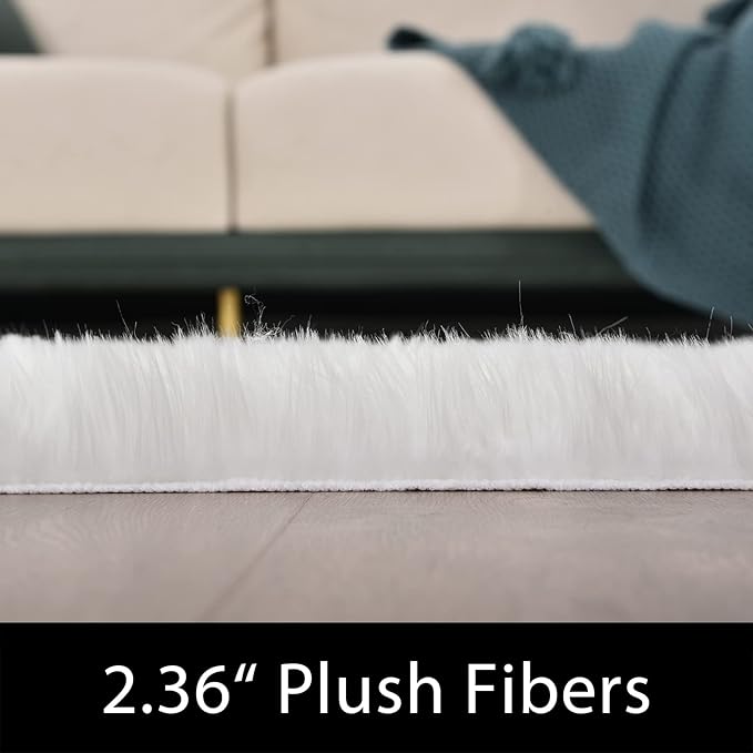 Latepis High Pile Faux Fur Area Rug, 5 x 8 ft, Fluffy Rug - Image 2