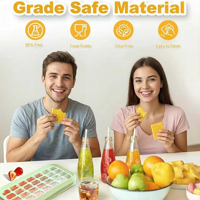 Silicone Ice Cube Trays with Lid and Bin - Image 7