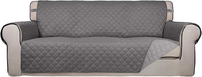 PureFit Reversible Quilted Sofa Cover, Water Resistant Slipcover Furniture by PureFit