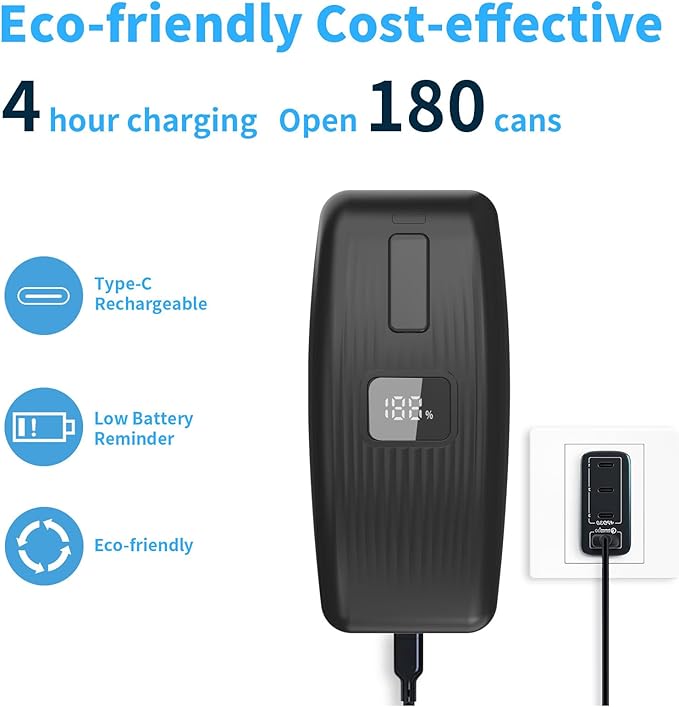 Electric Can Opener with LED Display, USB Rechargeable Electric Can Opener - Image 3