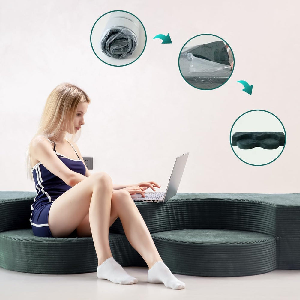 75" Folding Sofa Bed Convertible Futon, Twin Size Sleeper Couch, Washabl...