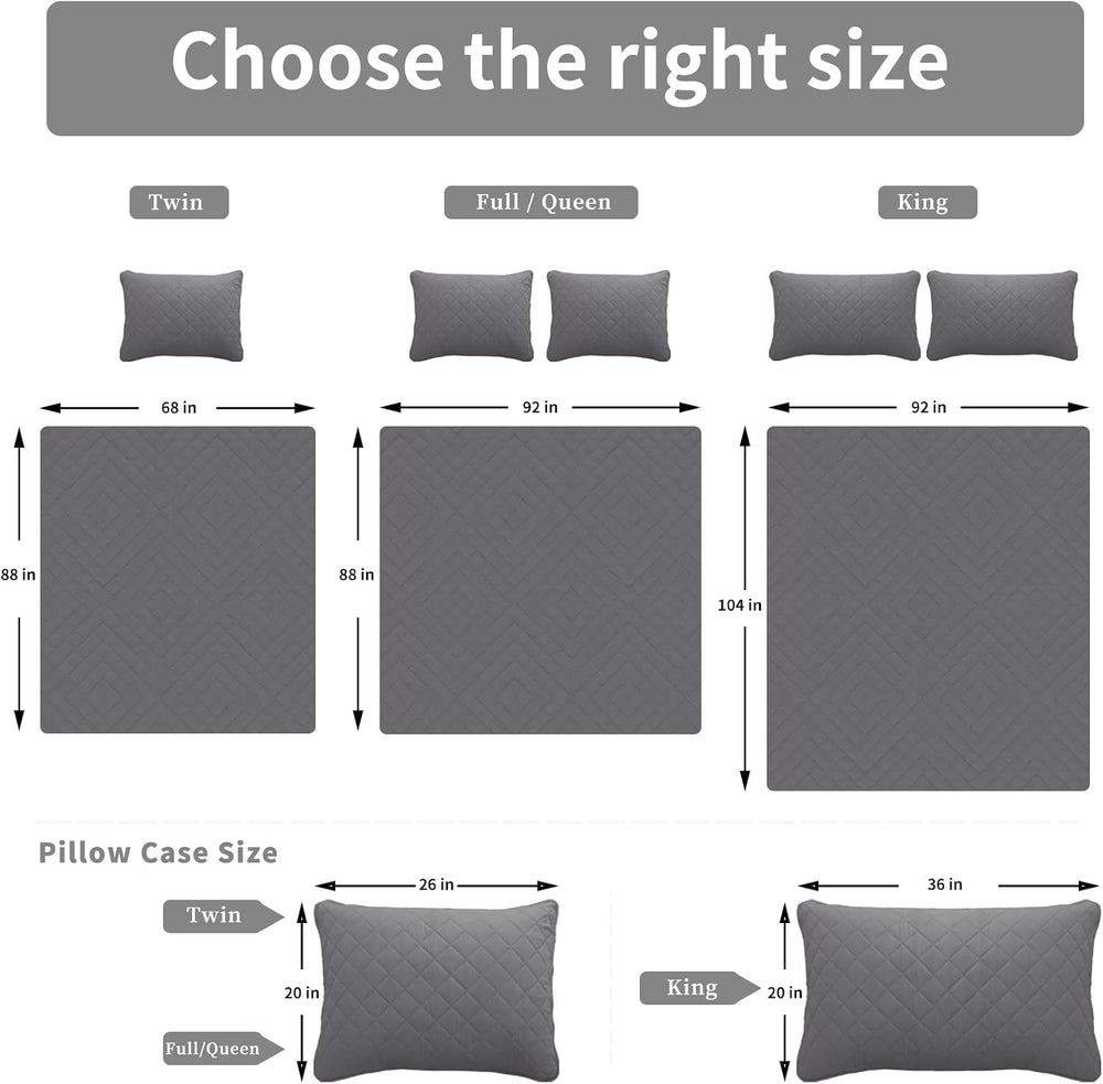 Easy-Going Reversible Quilt Set Full/Queen, Bedspread with 2 Shams