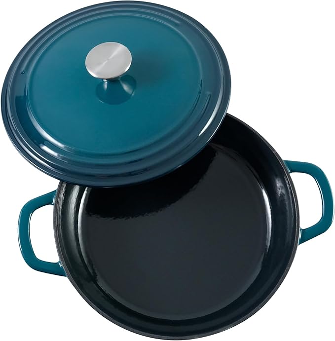 Flavehc Braiser Enameled Cast Iron Braiser 3 qt Braiser Pan
