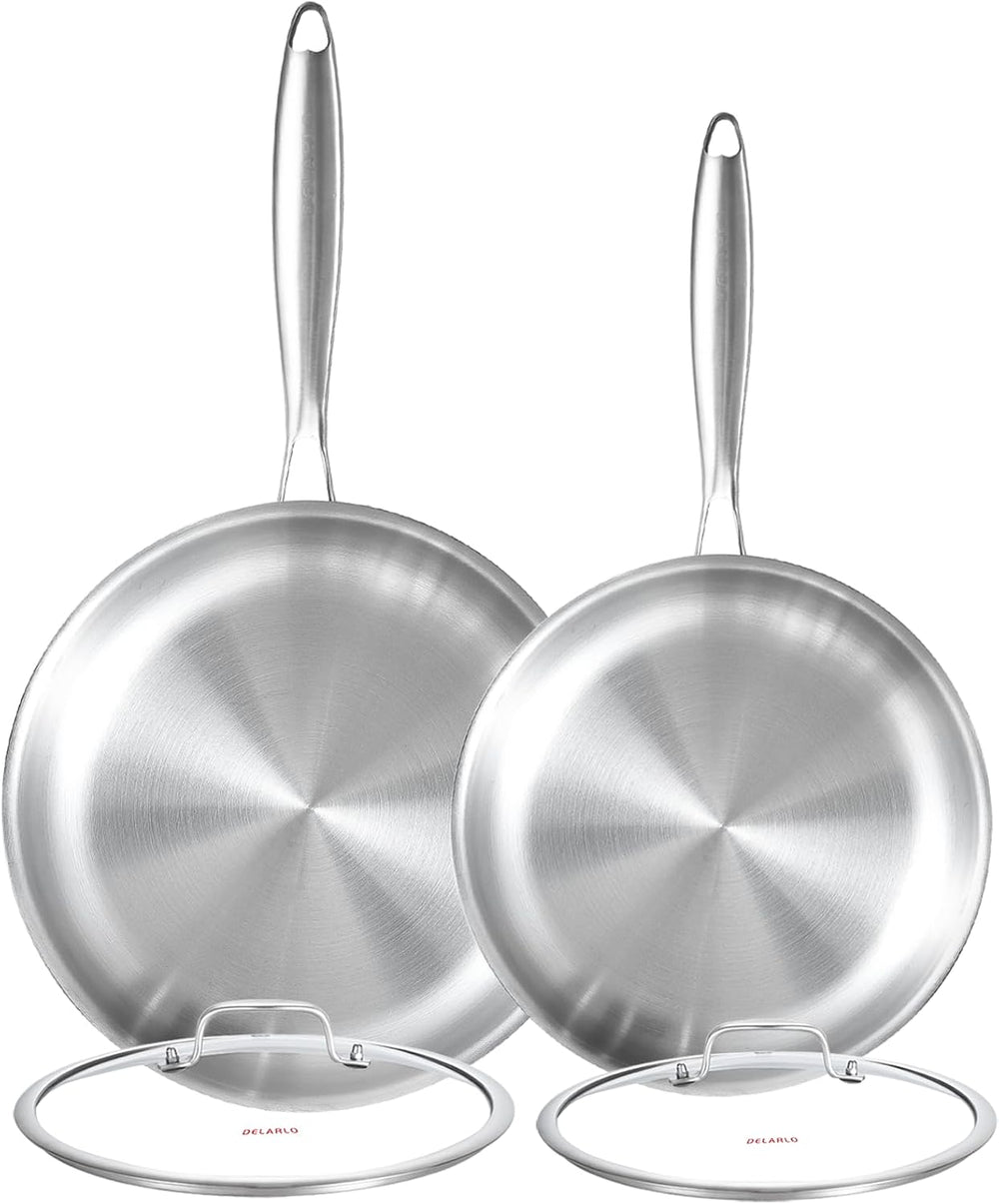 DELARLO Tri-ply Stainless Steel Frying Pan Set