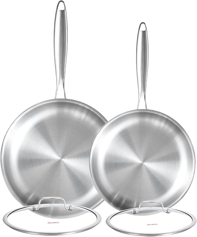 DELARLO Tri-ply Stainless Steel Frying Pan Set by DELARLOCOOKWARE