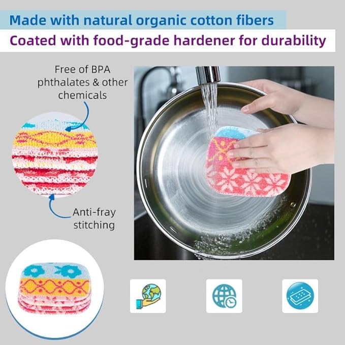 Amarelle GEN II Dish Washing Scrubbers, Made in Green Kitchen Scrubbers - Image 5