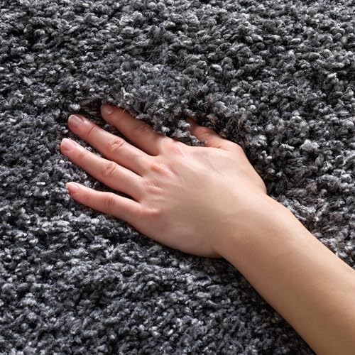 SAFAVIEH California Shag Collection Area Rug - 5'3" x 7'6", Dark Grey, Non-Shedding & Easy to Clean, Ultra Plush Thick Pile, Ideal for Living Room, Bedroom, Dining Space (SG151-8484)