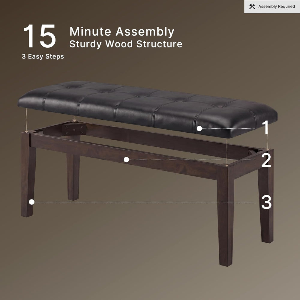 Signature Design by Ashley Haddigan 1-Piece Dining Bench, Faux Leather