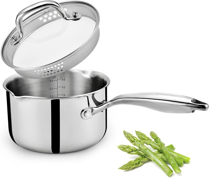 Cyrosa 3.5 Quart Stainless Steel Saucepan by Cyrosa