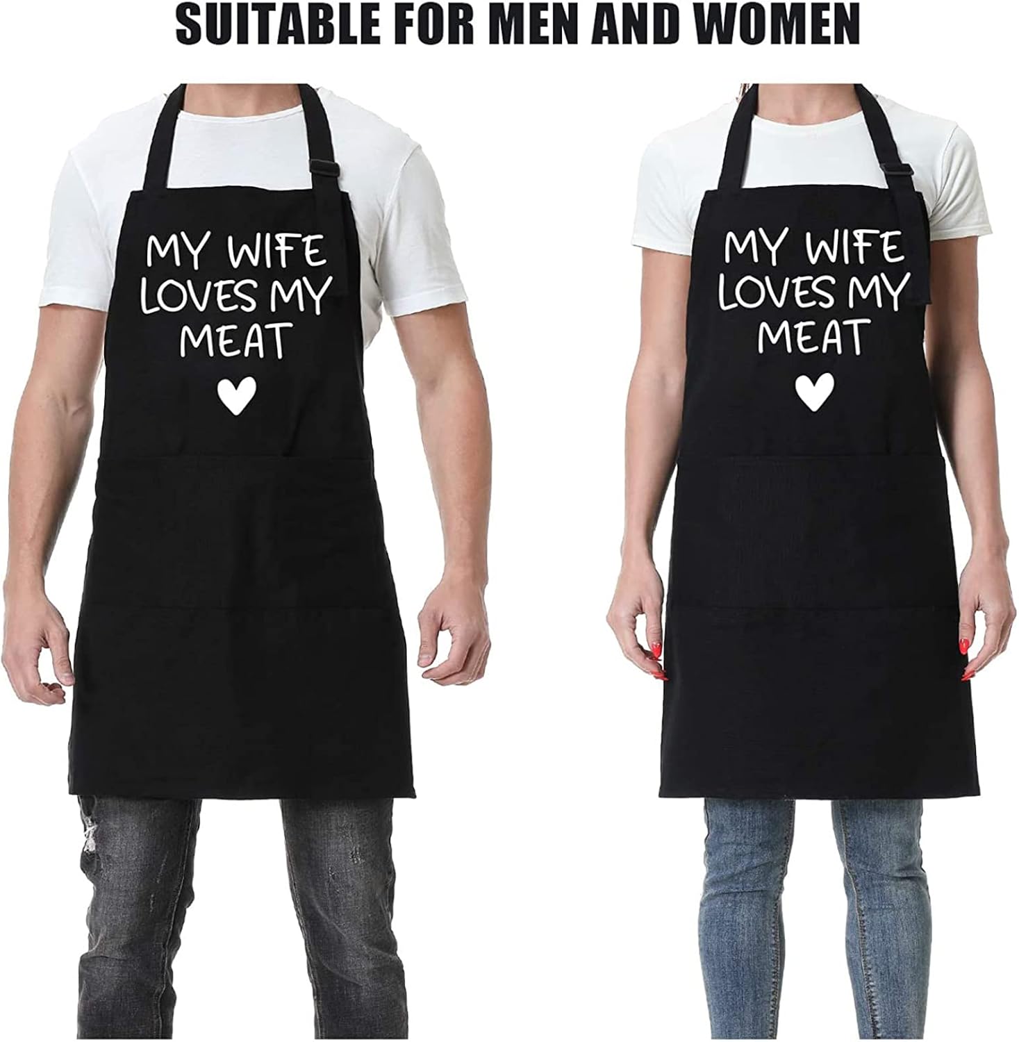 Fairy's Gift Funny Husband Apron, Men's Anniversary, Birthday Gifts for Him | Cool Christmas Manly Presents for Men Husband, Gifts from Wife, Grilling Kitchen Aprons w/Pockets for Cooking Hubby