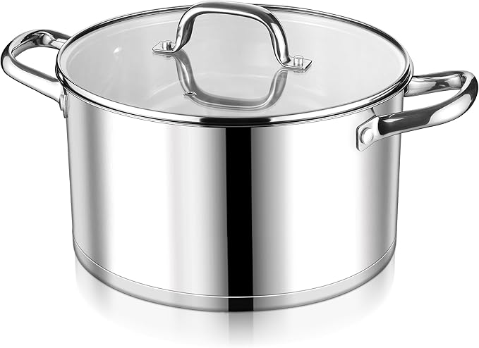 LIANYU Stainless Steel Stock Pot, 8 QT Large Soup Pot by LIANYU