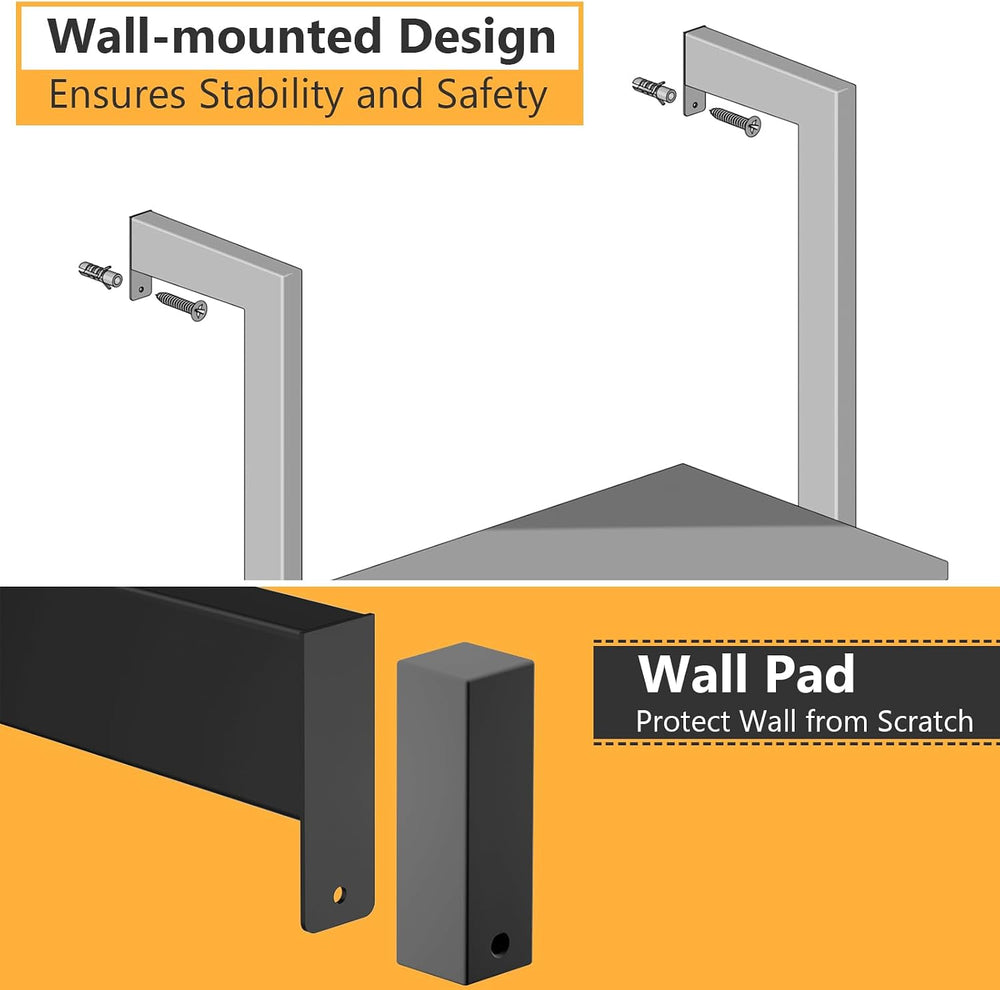 Tangkula Industrial Ladder Shelf Against The Wall, 5-Tier Wall Mount Ladder B...