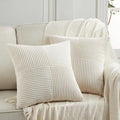 Fancy Homi 2 Packs Cream Decorative Throw Pillow Covers 22x22 Inch by Fancy+Homi