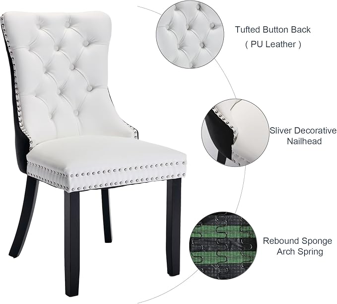 Dining Room Chairs Set of 6, Upholstered Tufted Dining Chairs with High Back,...
