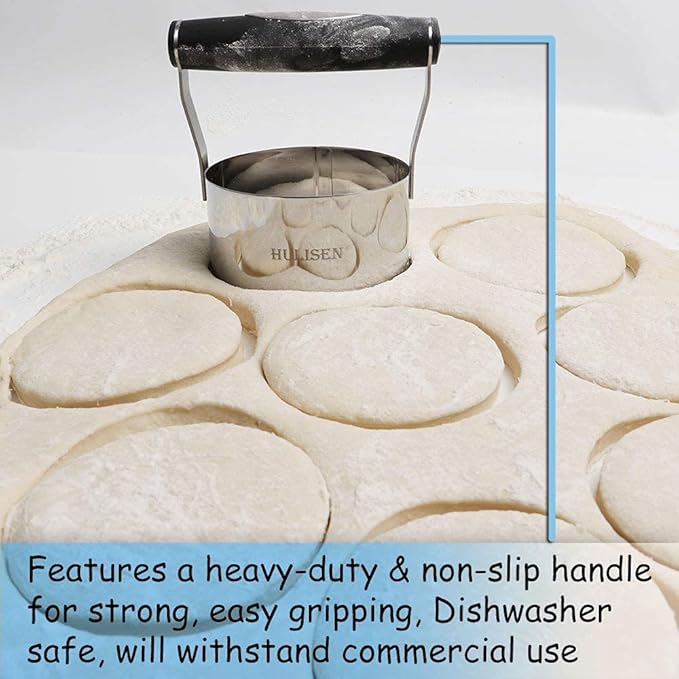HULISEN 3.5 inch Biscuit Cutter, Stainless Steel Round Cookies Cutter - Image 4