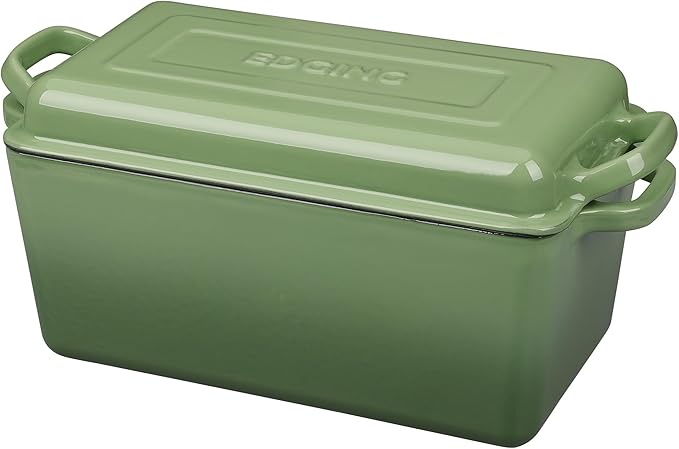 EDGING CASTING Enameled Cast Iron Dutch Oven, Oblong Bread Oven