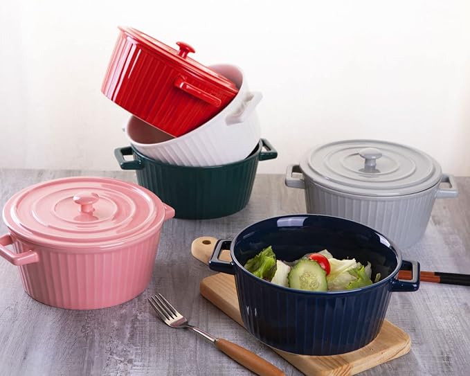 WHJY Red Colorful Ceramic Casserole Dish - Image 5