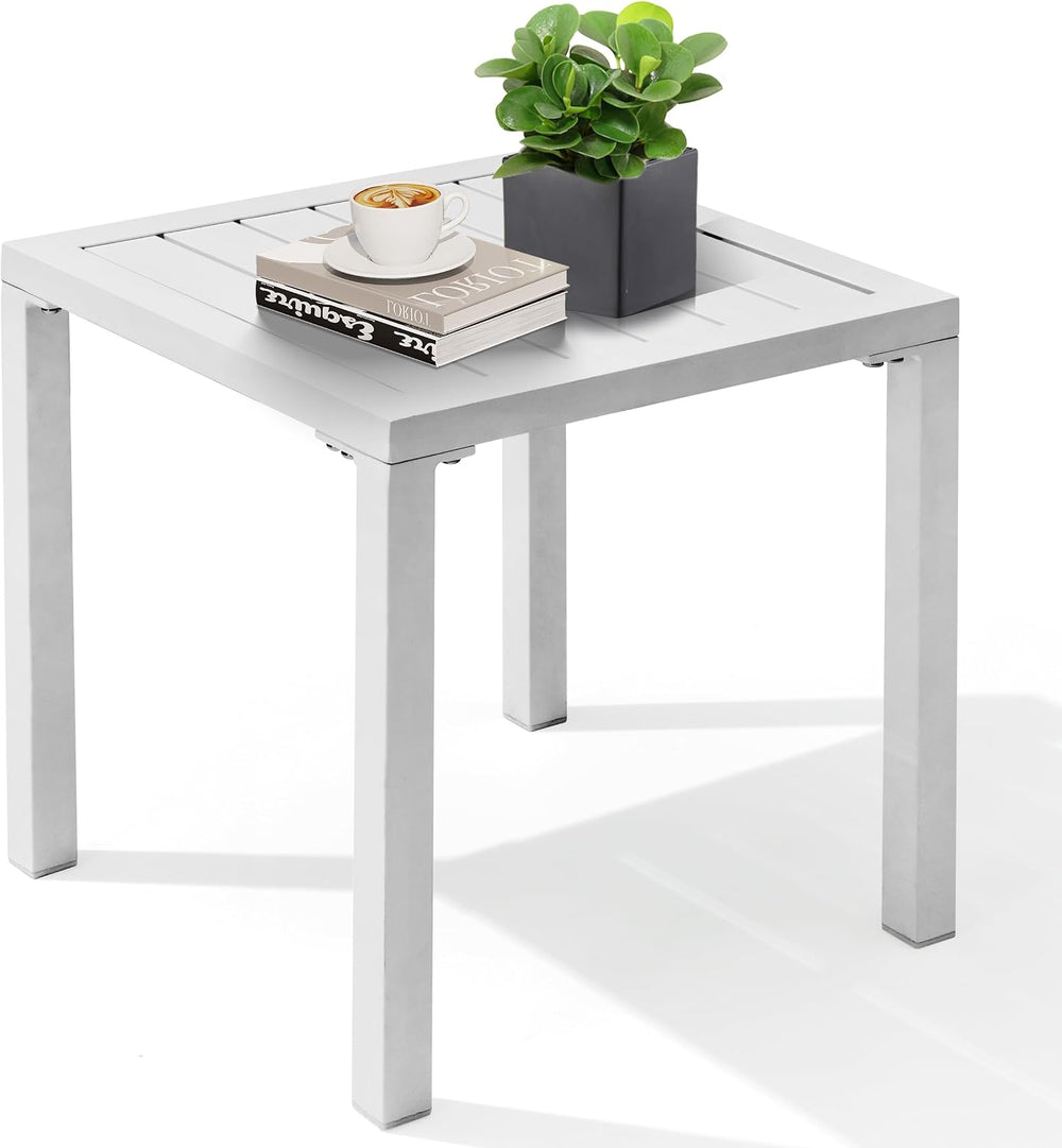 Crestlive Products Aluminum Outdoor Side Table, Pool Lounge Chair Side Table,...