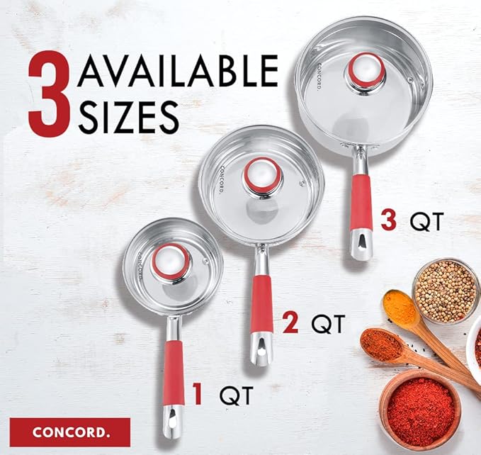 Concord 1 Quart Stainless Steel Saucepan - Image 9