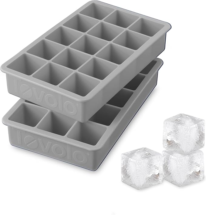 Tovolo Silicone Ice Cube Tray Oyster Gray Pack of 2 BPA Free Ice Tray Mold by Tovolo