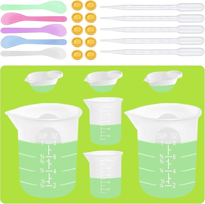 Silicone Measuring Cups for Resin Supplies, Resin Kit for 250ml &100ml by Supporteverydream