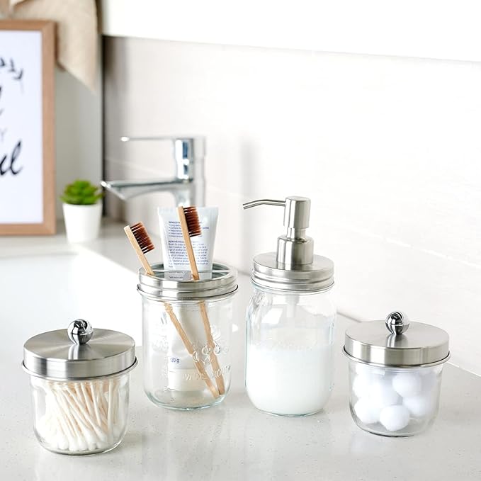Amolliar Mason Jar Liquid Soap Dispenser Lid, Stainless Steel Pump - Image 2