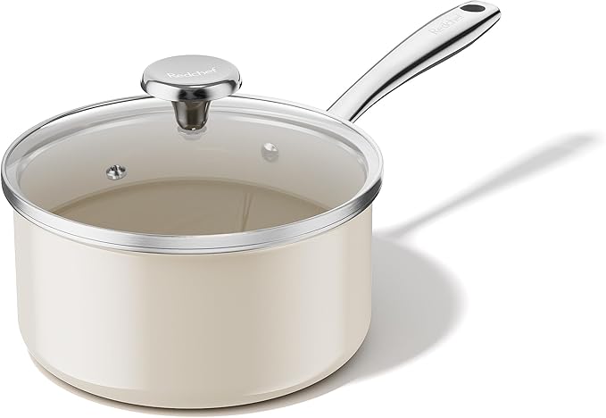 Redchef Ceramic Sauce Pan with Lid, 2.5QT Small Saucepan, Nonstick Cooking Pot by Redchef