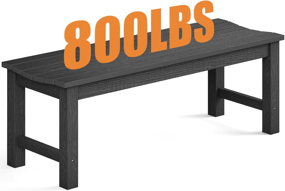 Outdoor Bench, 2-Person Patio Backless Bench Holds up to 800lbs, Weatherproof...