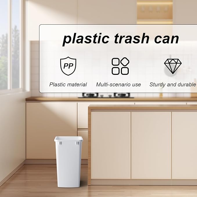 ROOMTEC 35QT Kitchen Trash Can, Sturdy and Lightweight Slim Trash Can, Trash - Image 6