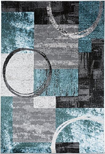 Rugshop Circle Design Contemporary Durable Area Rug Gray 7'10" x 10&...