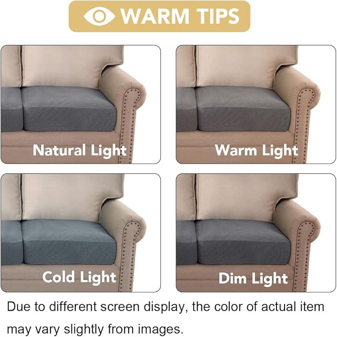 H.VERSAILTEX High Stretch Individual Seat Cushion Covers Sofa Slipcovers Couch - Image 3