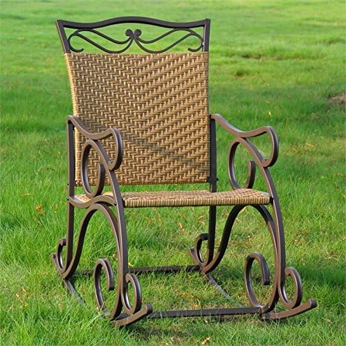 International Caravan Wicker Resin/Steel Porch Rocker